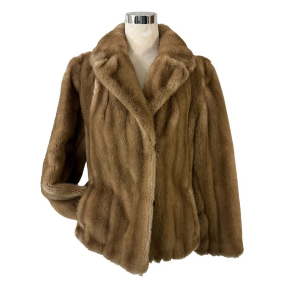 Grandella II Faux Fur Coat Union Label Made in USA Size 16 Vintage 1970s - Picture 6 of 12